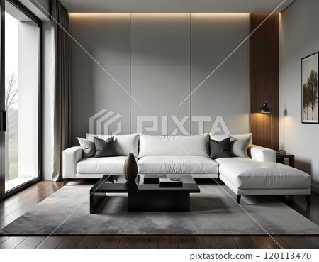 Modern minimalist living room design for stylish home interior inspiration 120113470