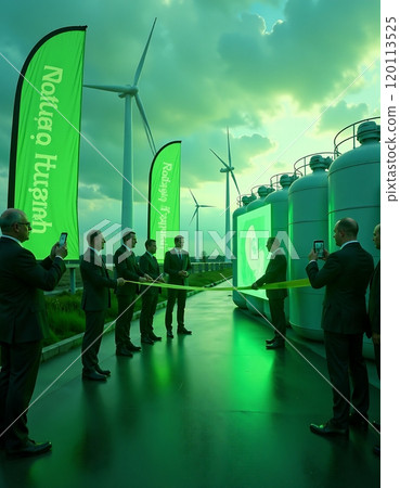 Renewable energy event with wind turbines and eco-friendly technology Renewable energy event with wind turbines and eco-friendly technology 120113525