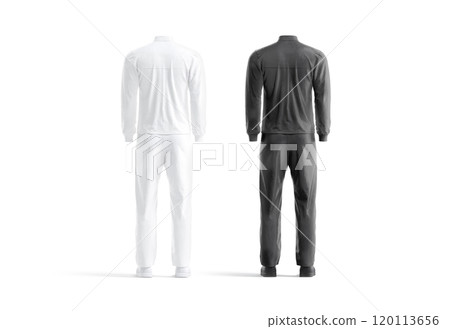 Blank black and white sport team unifrom mockup, back view 120113656
