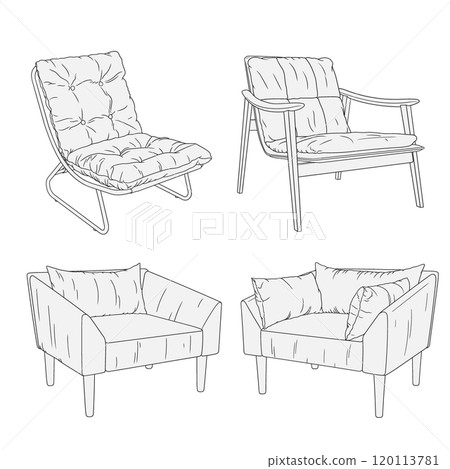 Amchair isolated on white background. 120113781