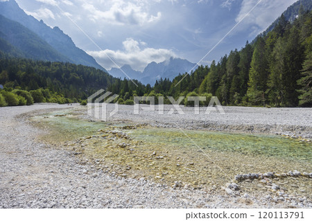 Pisnica river near Kranjska Gora, Triglavski national park, Slovenia 120113791