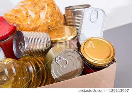 Donation Box of Free Food and Food Reserves 120113997