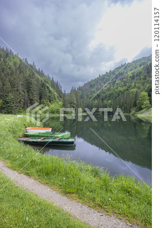 Landscape near Dedinky and Stratena with Hnilec river, National Park Slovak Paradise, Slovakia 120114157