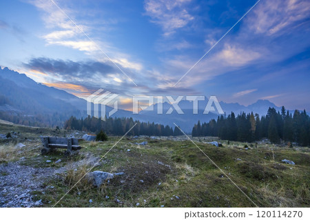Landscape near Sella di Razzo and Sella di Rioda pass, Carnic Alps, Friuli-Venezia Giulia, Italy Landscape near Sella di Razzo and Sella di Rioda pass, Carnic Alps, Friuli-Venezia Giulia, Italy 120114270