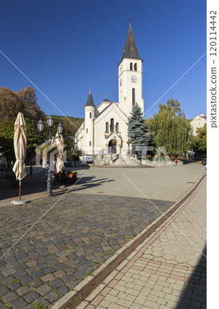 Central square in Tokaj town, Tokaj region, UNESCO site, Great Plain, North Hungary Central square in Tokaj town, Tokaj region, UNESCO site, Great Plain, North Hungary 120114442