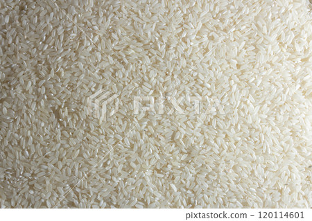 Dry Uncooked White Rice Background Dry Uncooked White Rice Background 120114601