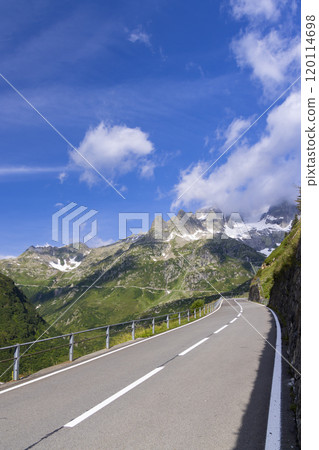 Landscape near Sustenpass with high alpine road, Innertkirchen - Gadmen, Switzerland 120114698