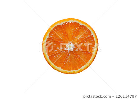 Fresh orange slice with vibrant color and juicy texture, perfect for healthy recipes and drinks Fresh orange slice with vibrant color and juicy texture, perfect for healthy recipes and drinks 120114797