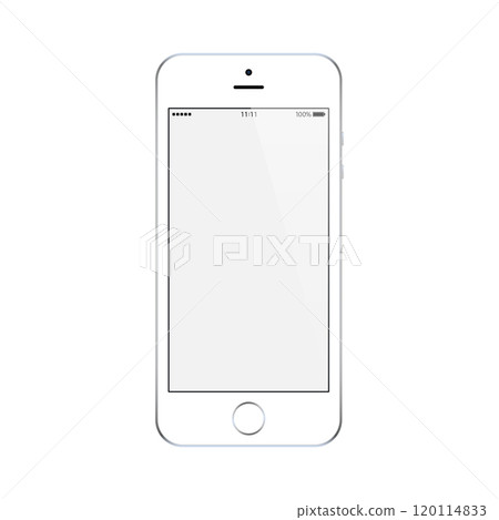 smartphone white color with blank touch screen isolated on white background. vector illustration 120114833