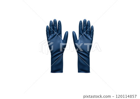 Durable blue rubber gloves for cleaning and protection, ideal for various tasks. Perfect for household chores, medical use, or industrial applications 120114857