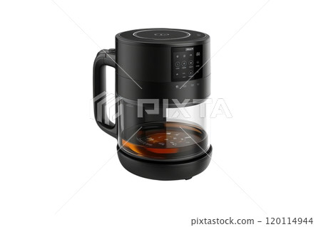 modern coffee maker with sleek design and digital controls, perfect for brewing fresh coffee at home. Enjoy rich flavor and convenient features 120114944