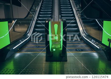 Escalators at airport 120115474