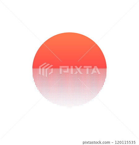Red Old retro vintage sun circle. Logo design sunrise 120115535