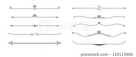 Vintage line border with curls for elegant decoration and frames. Vintage line border with curls for elegant decoration and frames. 120115608