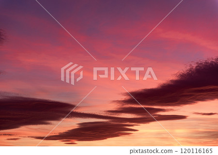 Vivid Sunset Sky with Colorful Clouds Vivid Sunset Sky with Colorful Clouds 120116165