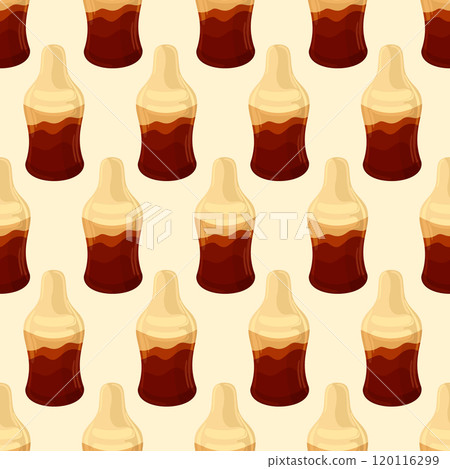 Jelly cola bottles. Vector seamless pattern. Gummy candies Jelly cola bottles. Vector seamless pattern. Gummy candies 120116299