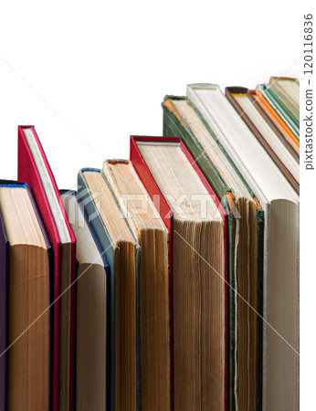 Stack of old books. Ancient background 120116836