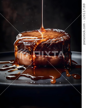 Gourmet succulent steak with rich glaze for culinary indulgence Gourmet succulent steak with rich glaze for culinary indulgence 120117169