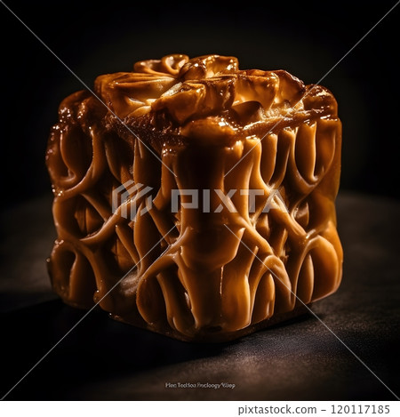 Intricate apple pie macro shot - culinary art with rich textures for food photography 120117185