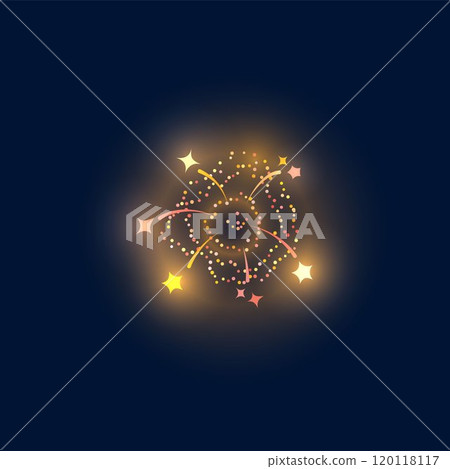 Vector fireworks in the form of a scattering of yellow and pink sparks and stars. Vector fireworks in the form of a scattering of yellow and pink sparks and stars. 120118117