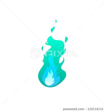 Vector design of the fire icon with the effect of flames in fancy green tones Vector design of the fire icon with the effect of flames in fancy green tones 120118131