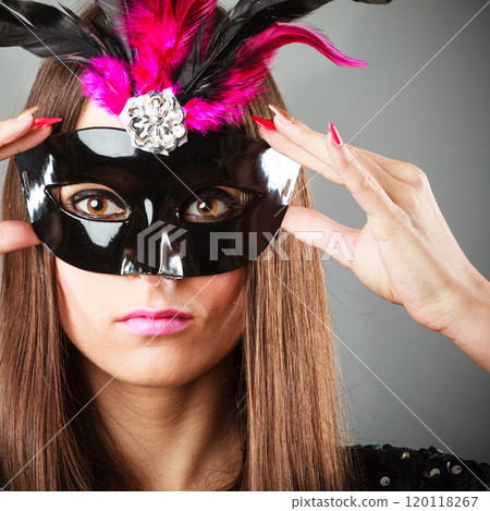 Woman in carnival mask. Woman in carnival mask. 120118267