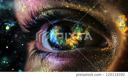 Sparkling cosmic eye at night Sparkling cosmic eye at night 120118392