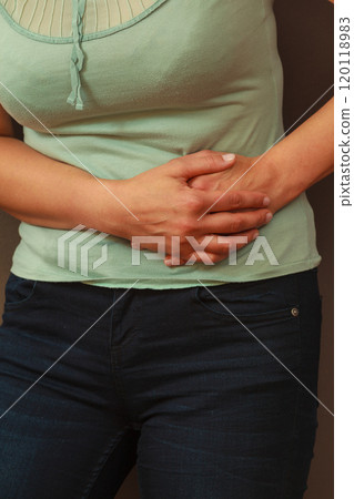 Woman feel pain ache 120118983