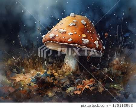 Enchanted forest: watercolor mushroom art for home decor and nature lovers 120118998