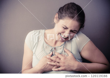 Woman feel pain ache 120119166