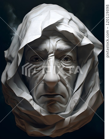Sculptural expression: emotion and depth captured in a unique stone-like portrait Sculptural expression: emotion and depth captured in a unique stone-like portrait 120119898