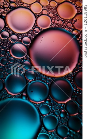 Colorful oil and water bubble pattern: a visual symphony of physics and art 120119995