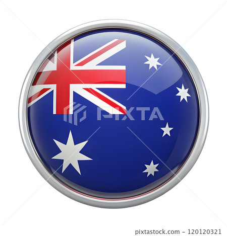 3d australia flag icon circle shape 120120321