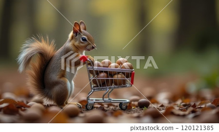 squirrel, cart, animal 120121385