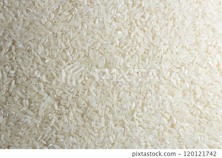 Dry Uncooked White Rice Background Dry Uncooked White Rice Background 120121742