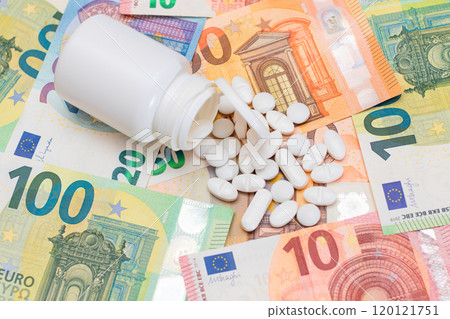 Pills and Capsules on the Euro Banknotes 120121751