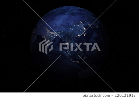 Earth sphere. Eastern hemisphere. East and South Asia.  120121912