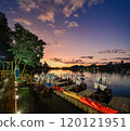 Sunset on the shore of Ipago Lake of Londrina 120121951