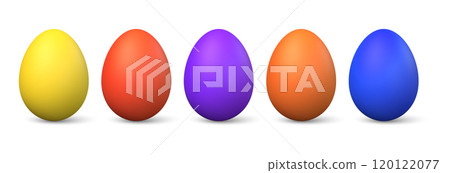 vector colorful eggs isolated on white 120122077