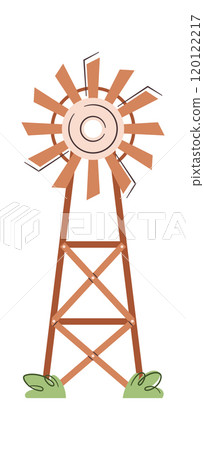 Old wooden farm windmill illustration Old wooden farm windmill illustration 120122217