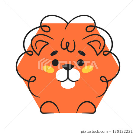 Lion animal hexagon geometric shape Lion animal hexagon geometric shape 120122221
