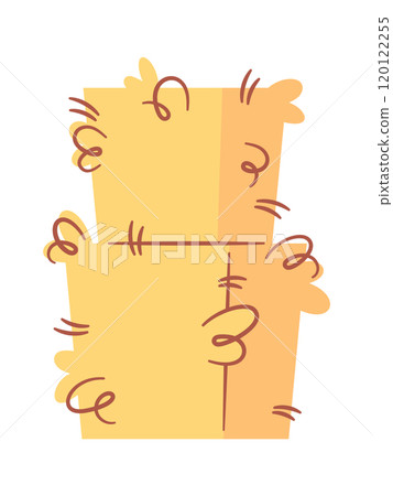 Stack of dry hay bundles 120122255