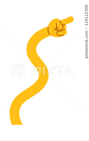 Funky long hand pointing sign 120122306
