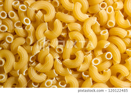Uncooked Chifferi Rigati Pasta Background 120122485