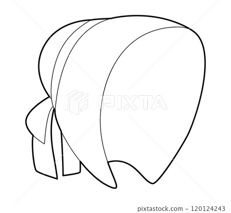 Bonnet Hat. Victorian Head Fashion accessory cap clothing technical illustration. Vector headgear for Men, women, Bonnet Hat. Victorian Head Fashion accessory cap clothing technical illustration. Vector headgear for Men, women, 120124243