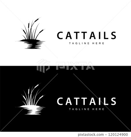 Cattail Logo Design Vector Simple Illustration Symbol Template 120124900