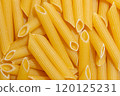 Uncooked Penne Rigate Pasta Background 120125231
