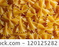 Uncooked Farfalle Pasta Background 120125282