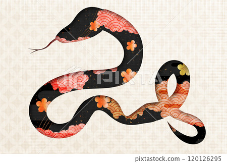 Snake New Year's card zodiac background 120126295