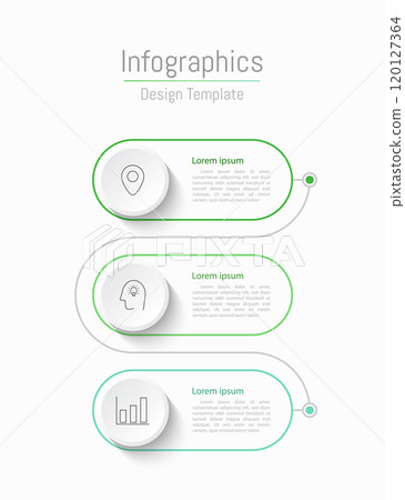 Infographic 3 options design elements for your business data. Vector Illustration. 120127364